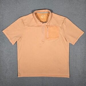 Reel Legends Shirt Mens Medium Orange Freeline‎ Polo Casual Preppy Pocket Logo